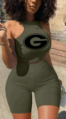 Georgia Bulldogs Crop Tank and Biker Shorts Set (Available in 3 Colors)