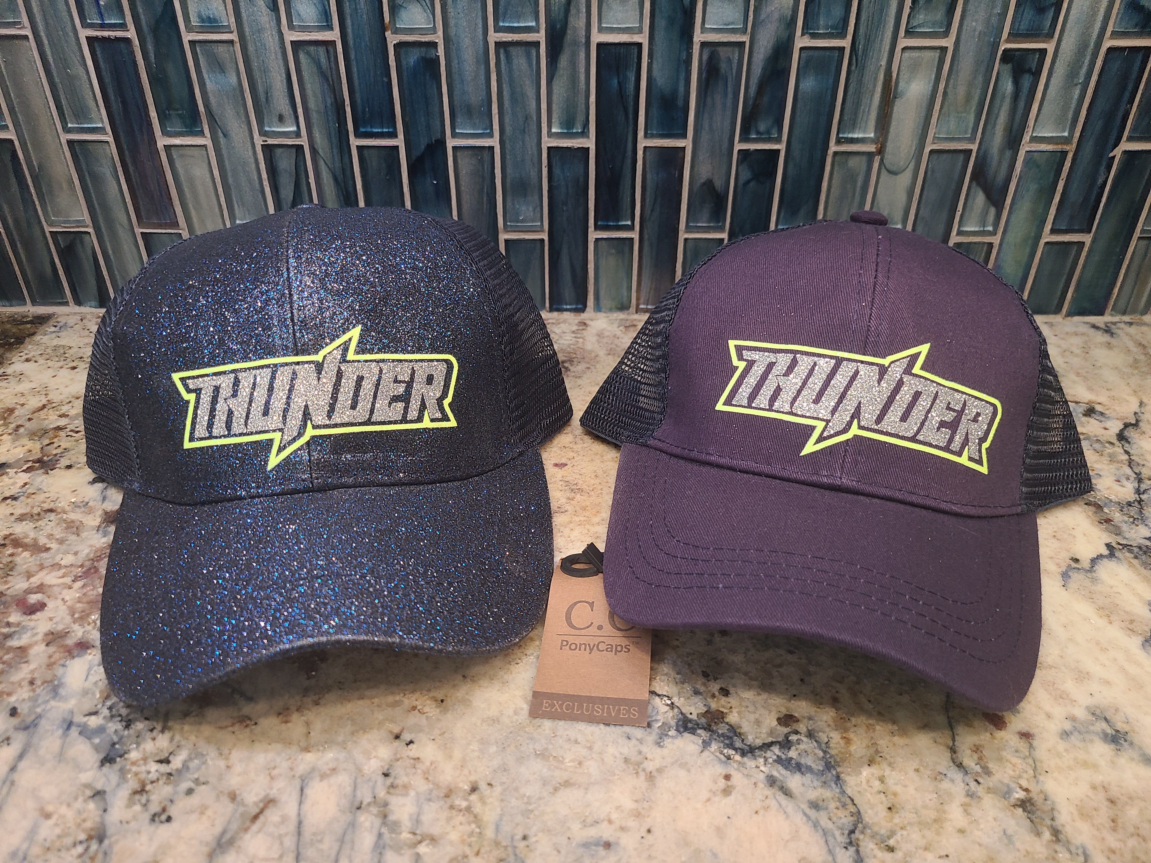FCAA Thunder Glitter Messy Bun Hats