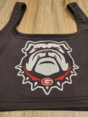 Georgia Bulldogs Black Cropped Glitter Tank