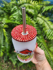 grinch glass cup with straw cover｜TikTok Search