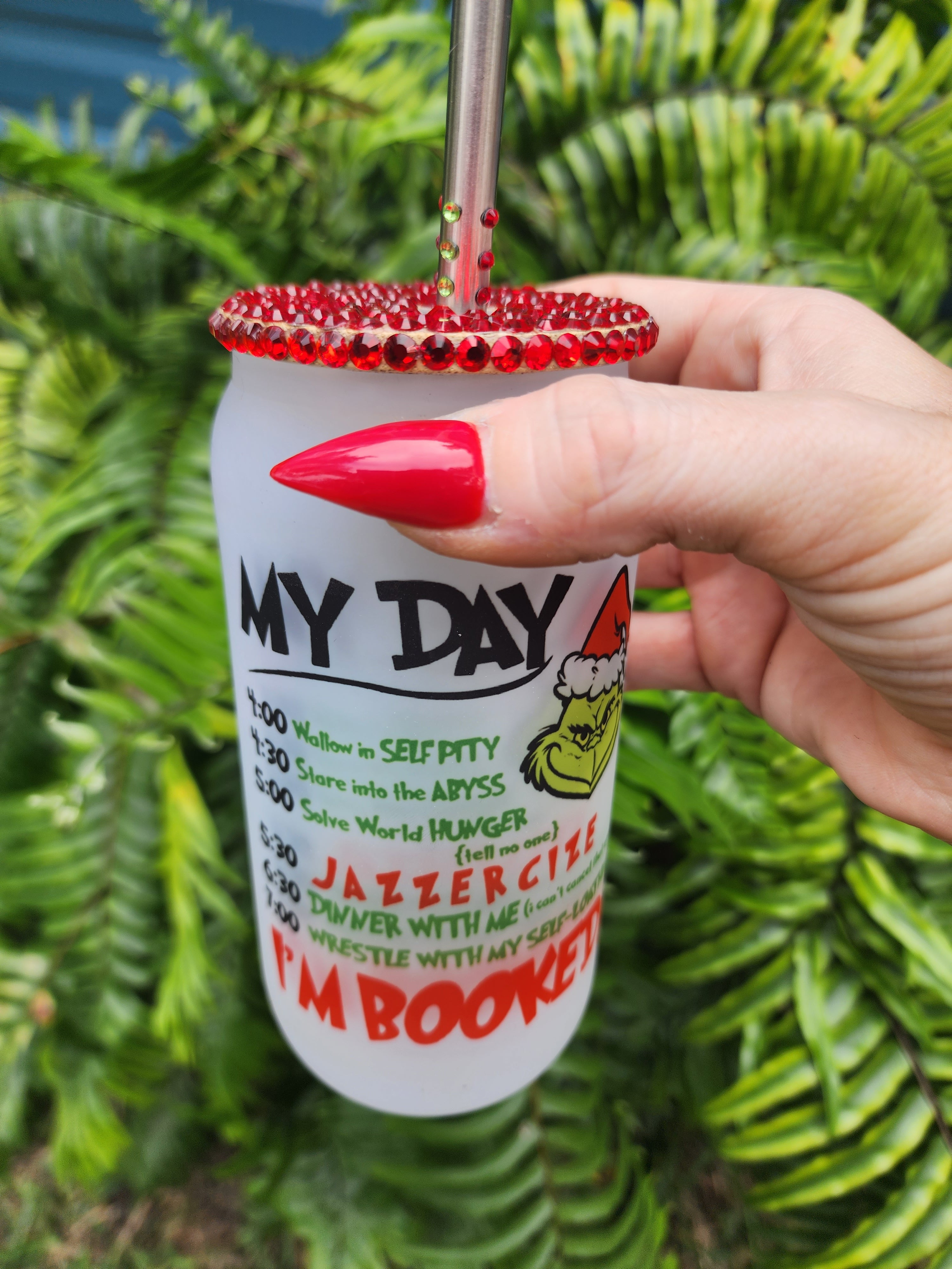 Grinch My Day Christmas Beer Can Glass Tumbler: Custom Tumblers and  Drinkware – LuLu Grace