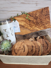 Custom Closing Gift Set- Olive Wood & White Resin
