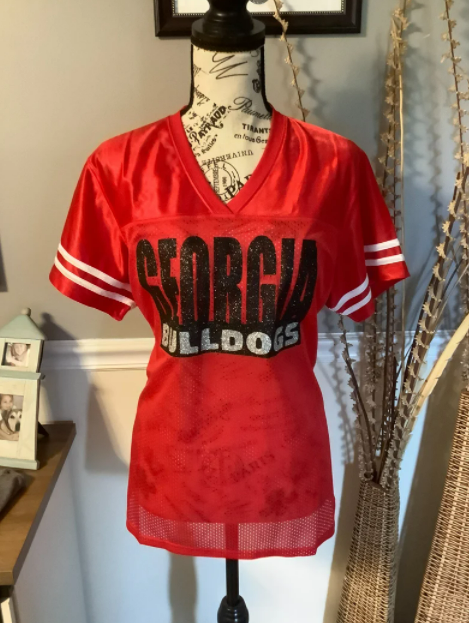 Red Georgia Bulldogs Stacked Shirt