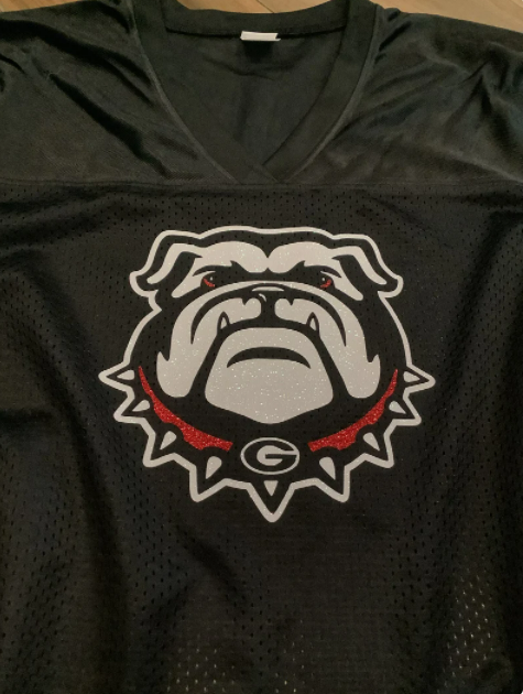 Black Georgia Bulldogs Football Glitter Top