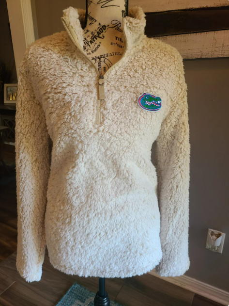 Fluffy half zip jacket deals