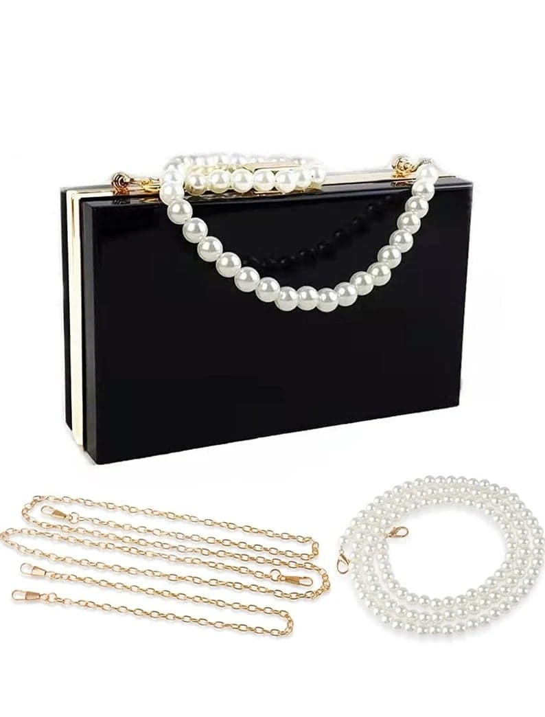 Pearl Beaded Bag Handmade ,Pearl HandBag,Chain Pearl Bag,Evening Bag,Gifts For Her,Wedding Beautiful Embellished Cross body Handbag