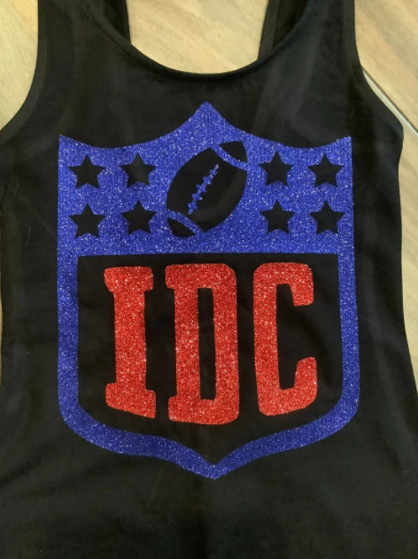 Funny IDC Football Glitter Bodysuit
