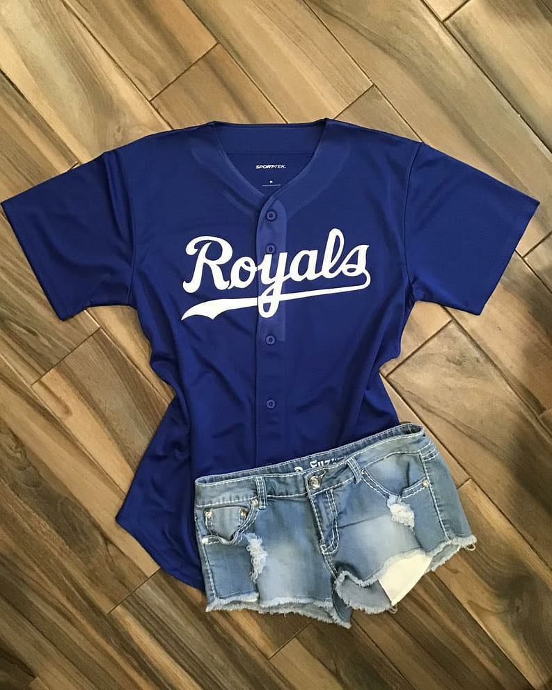 Lulu Grace Designs Kansas City Royals Inspired Baseball Glitter Top: Glitter Baseball Fan Gear & Apparel for Women Unisex Hoodie / 3T