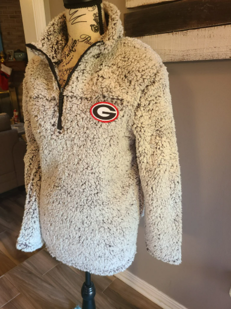 Fluffy quarter zip fleece sales