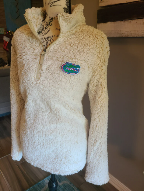 Fluffy jacket top quarter zip