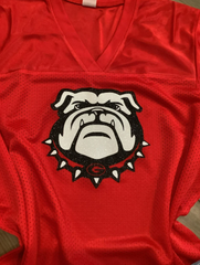 Red Georgia Bulldogs Glitter Football Shirt