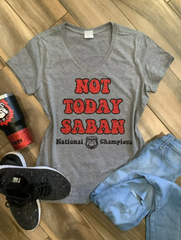 Georgia Bulldogs Not Today Saban Glitter Tee