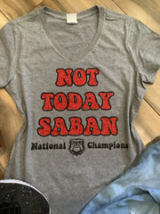 Georgia Bulldogs Not Today Saban Glitter Tee