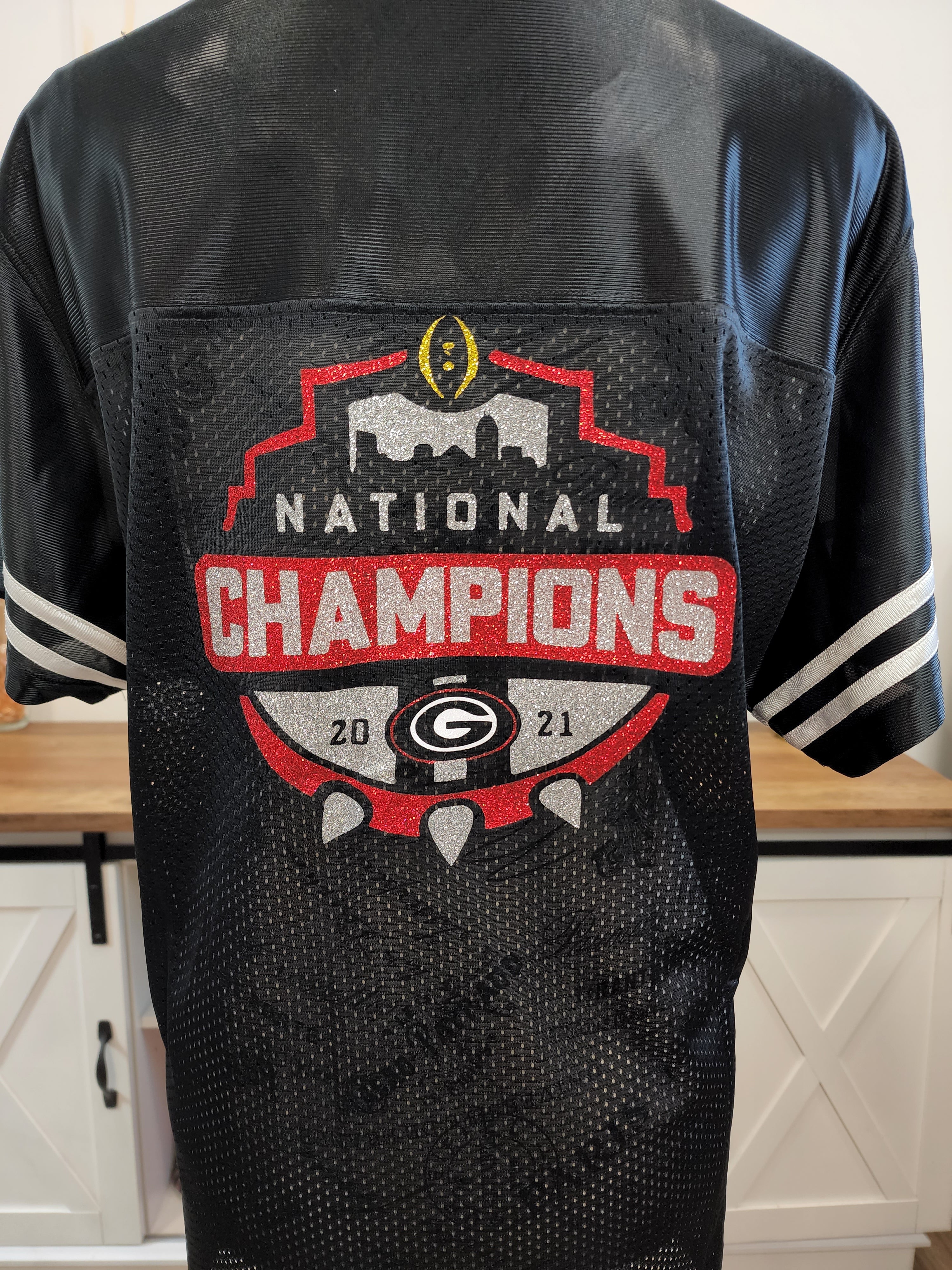 Double Sided Georgia Bulldogs National Champions Glitter Shirt