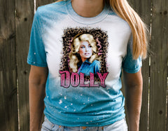 Dolly Parton Leopard Print Bleached Shirt