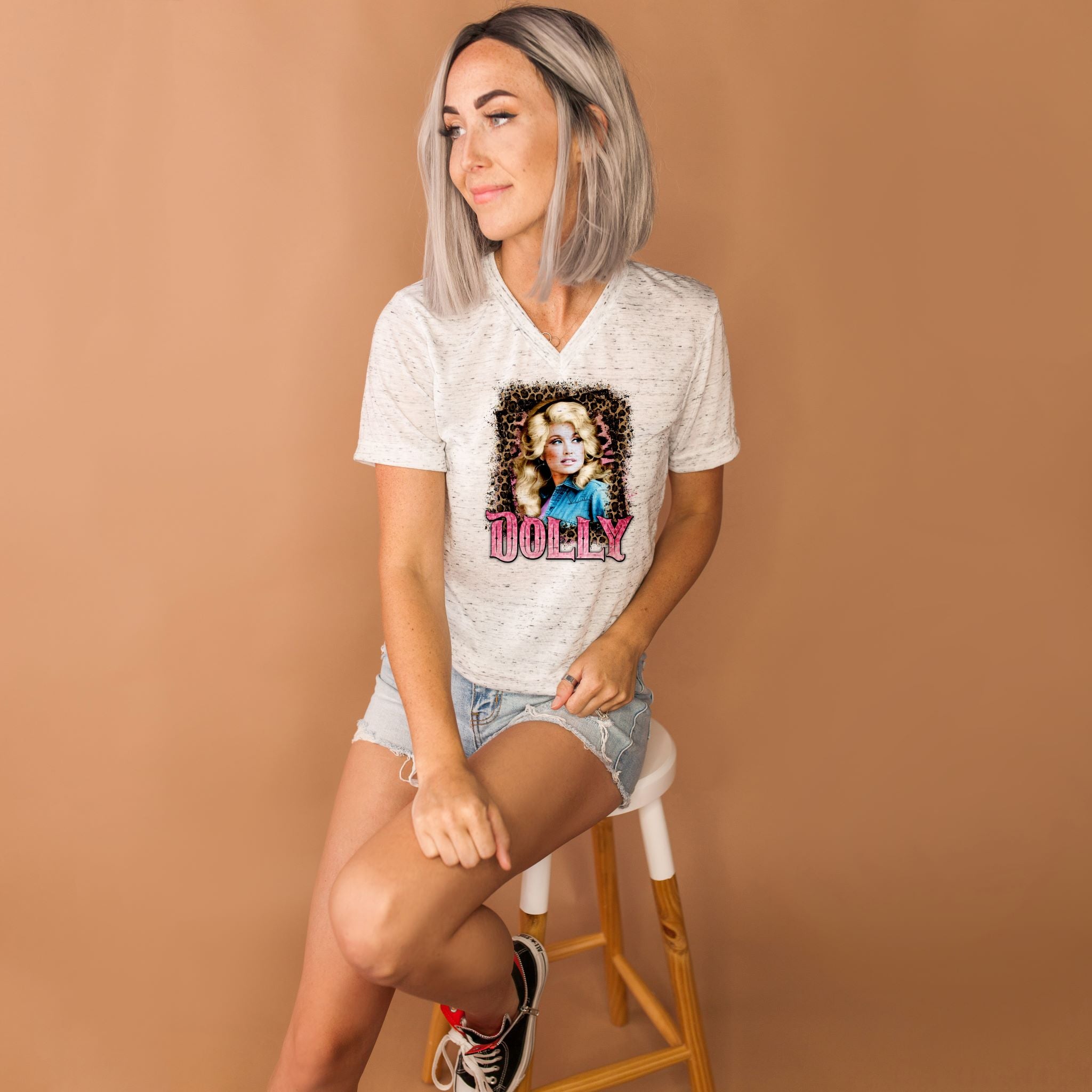 Dolly Parton Leopard Print Marbled Shirt