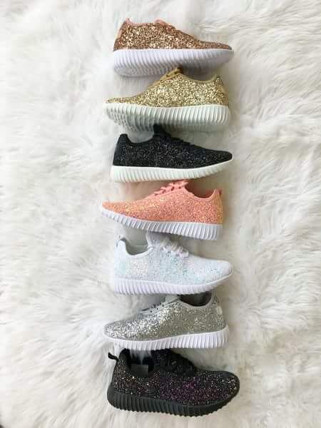 White Glitter Glam Sneakers