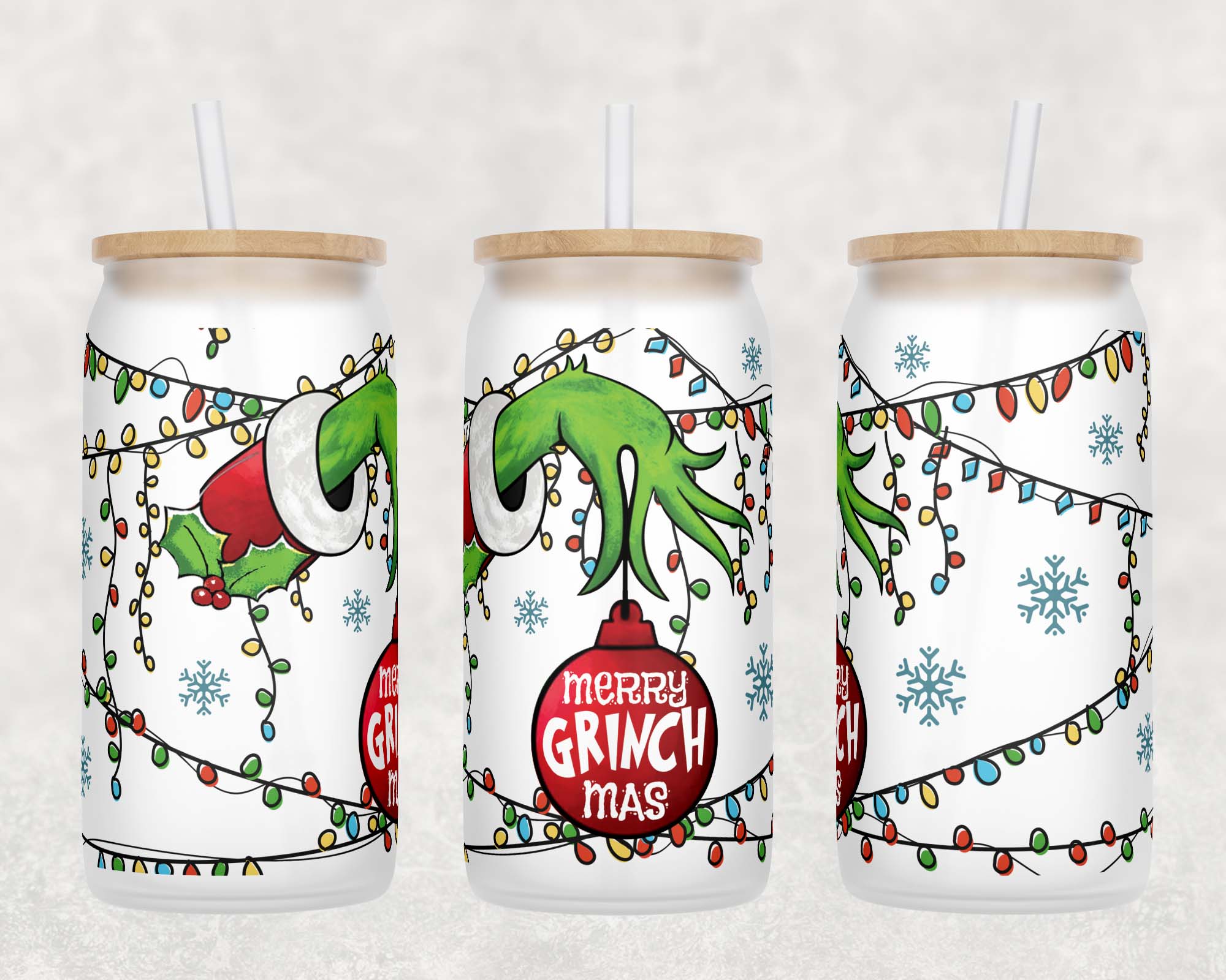 Grinch My Day Christmas Beer Can Glass Tumbler: Custom Tumblers