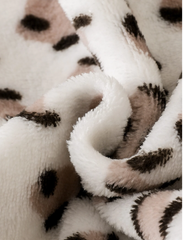 Monogrammed Sleeve Leopard Panel Half Zip Flannel Hoodie