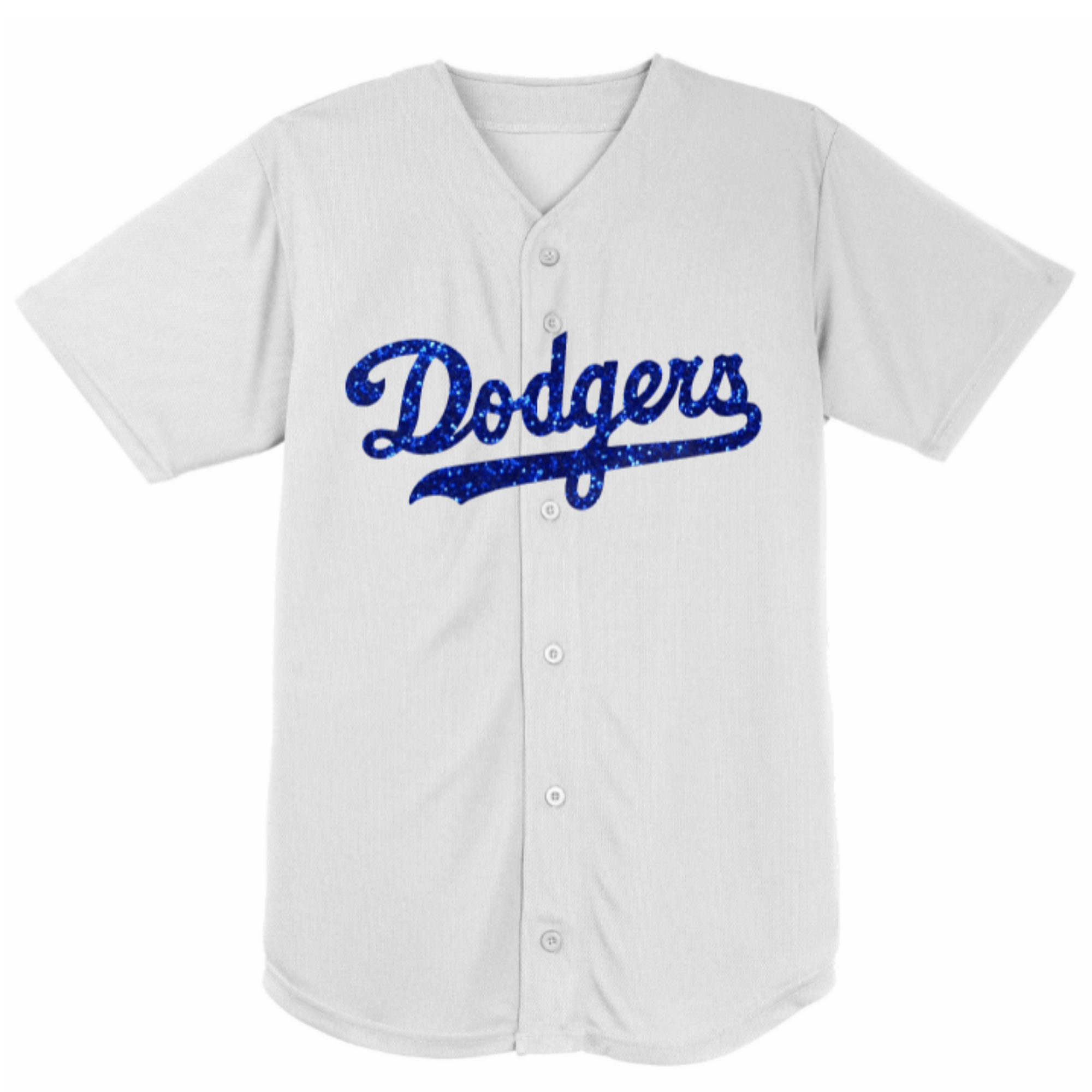 Lulu Grace Designs White La Dodgers Inspired Baseball Jersey: Baseball Fan Gear & Apparel for Women XL / Ladies V-Neck Tee