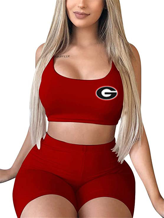 Georgia Bulldogs Crop Tank and Biker Shorts Set - Available in 2 Colors!!!