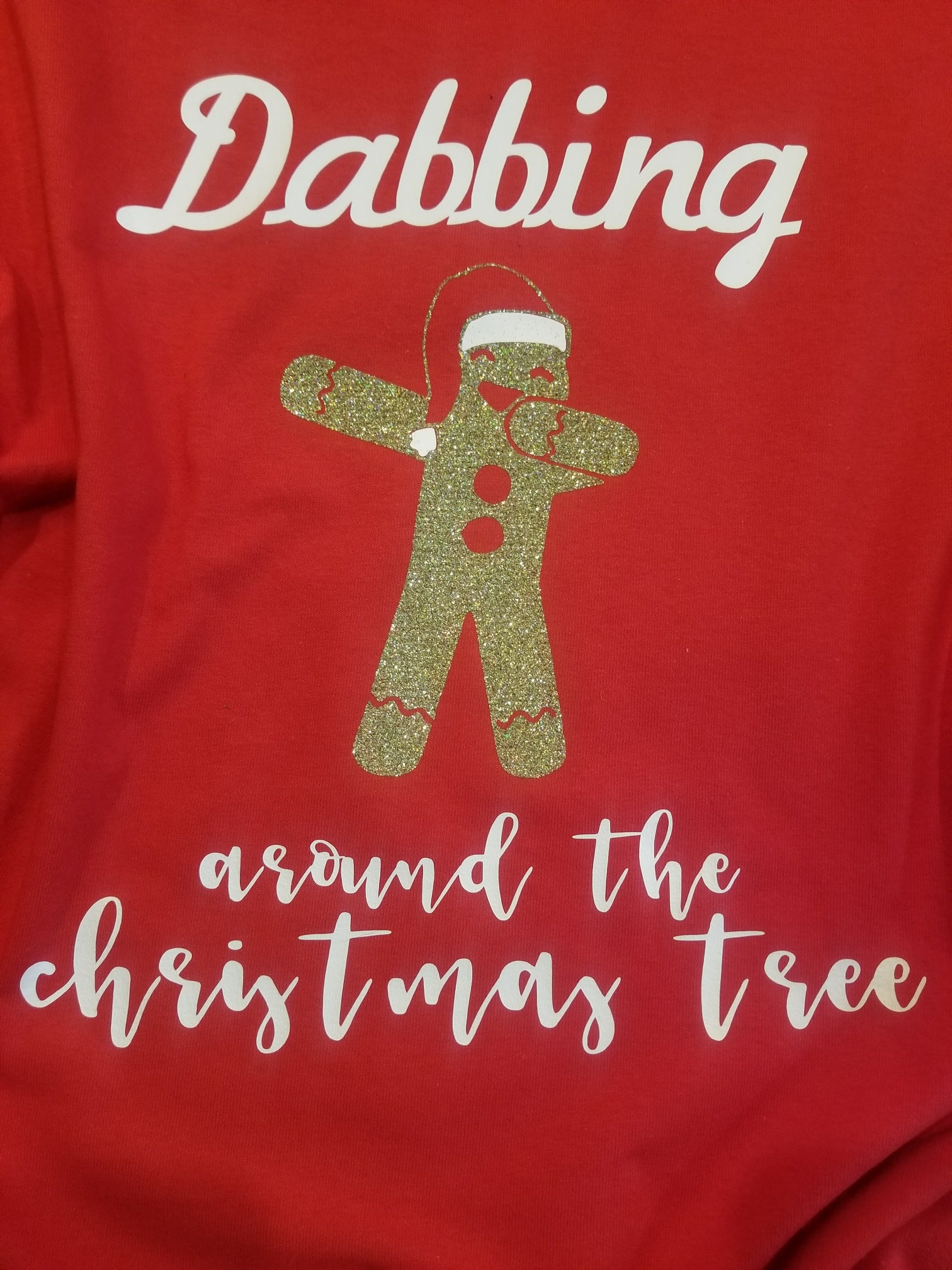 Dabbing Around the Christmas Tree Glitter Shirt