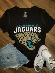 Lulu Grace Designs Jacksonville Jaguars Dripping Lips Shirt: NFL Football Fan Gear & Apparel Medium / Ladies Racerback Tank / White