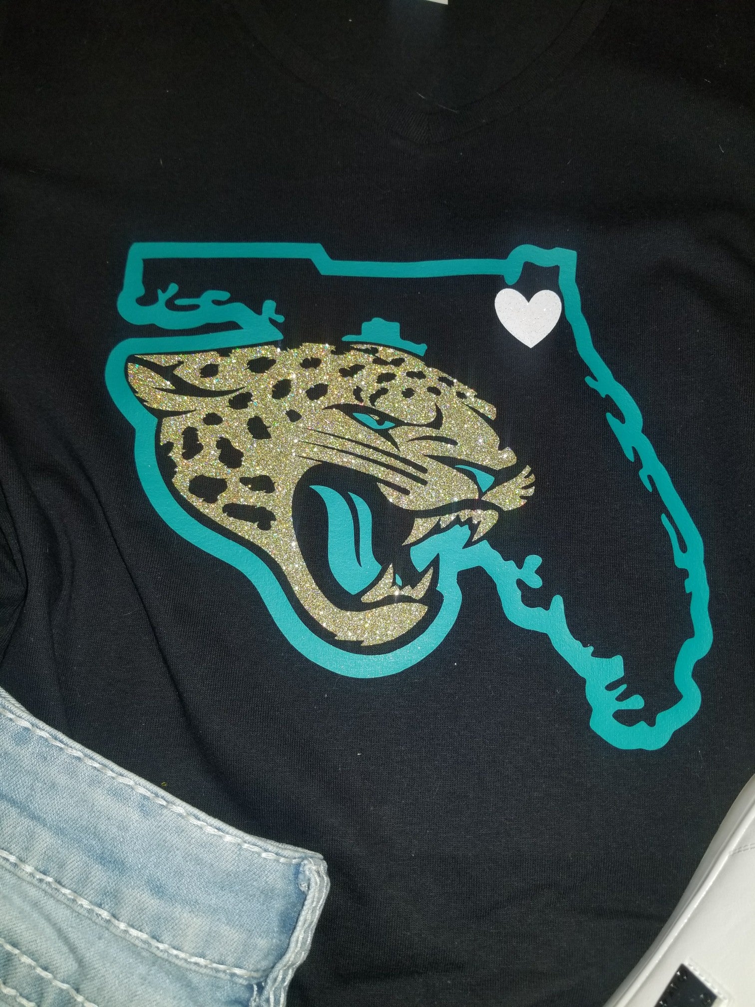 Lulu Grace Designs Jacksonville Jaguars Dripping Lips Shirt: NFL Football Fan Gear & Apparel Medium / Ladies Racerback Tank / White