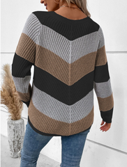 Monogrammed Color Block Raglan Sleeve Sweater