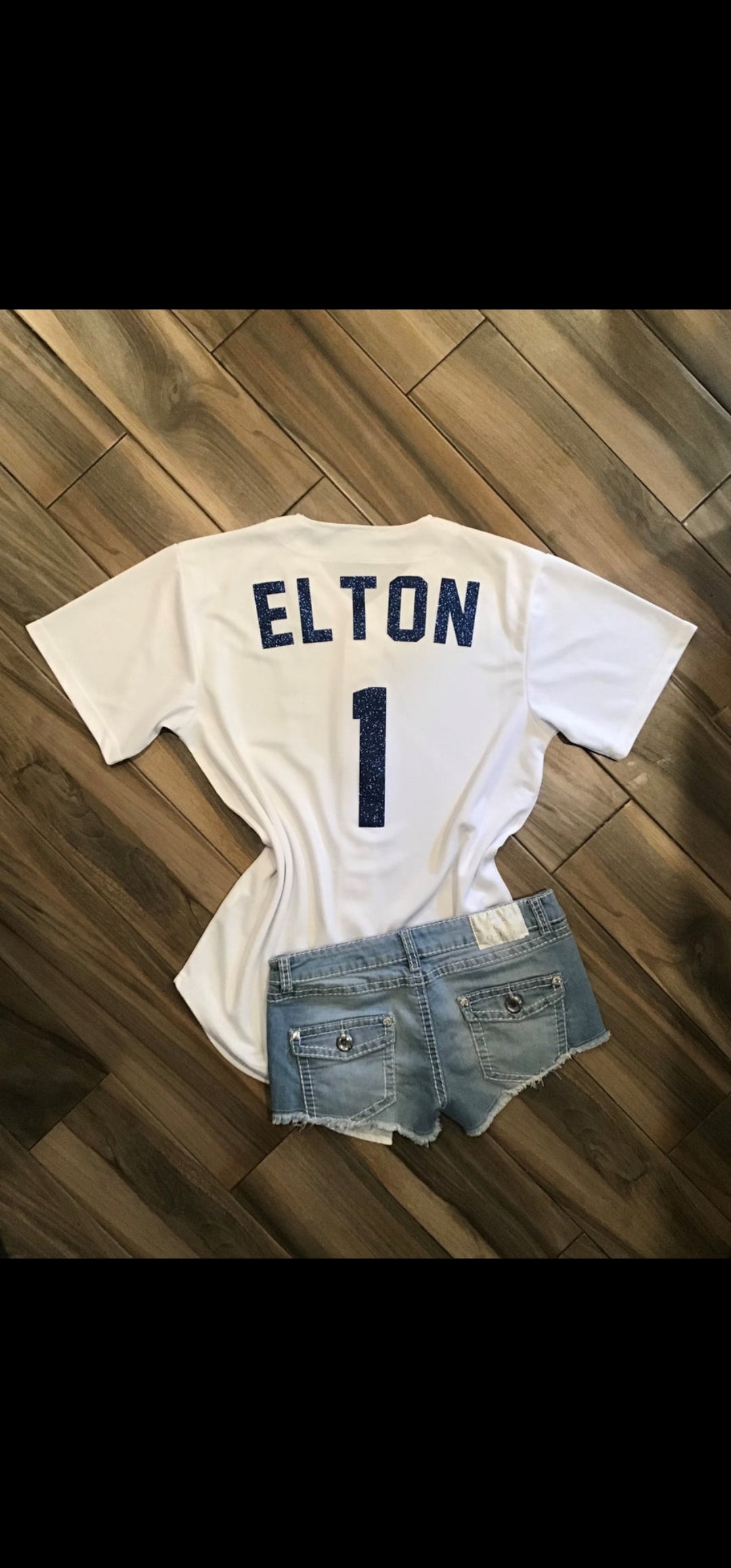 Lulu Grace Designs La Dodgers Inspired Elton John Style Baseball Jersey (Blue) L / Ladies Muscle Tank