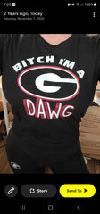 Black Bitch I'm A Dawg Glitter Georgia Bulldog Top