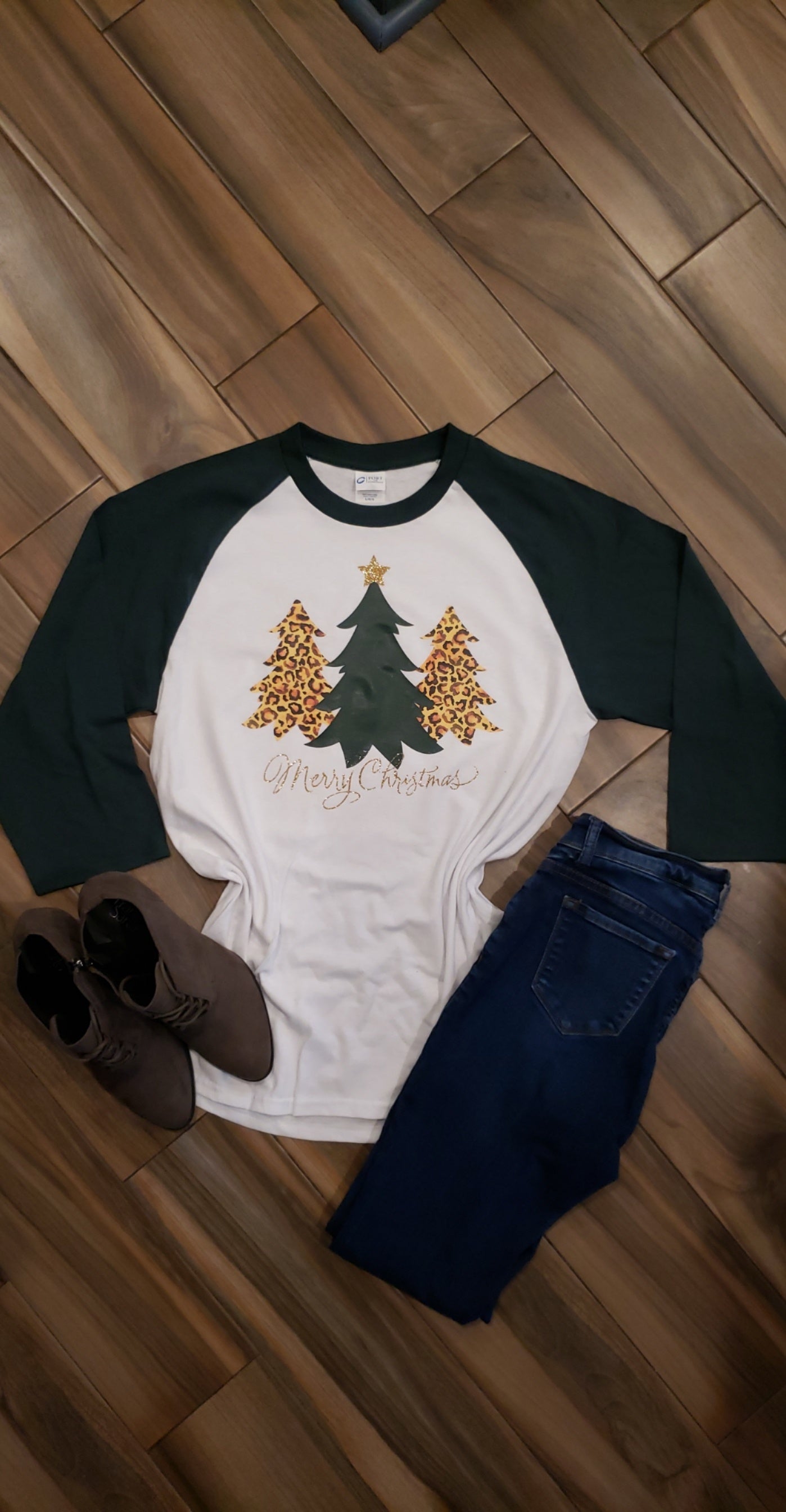 Leopard Print Christmas Tree Shirt