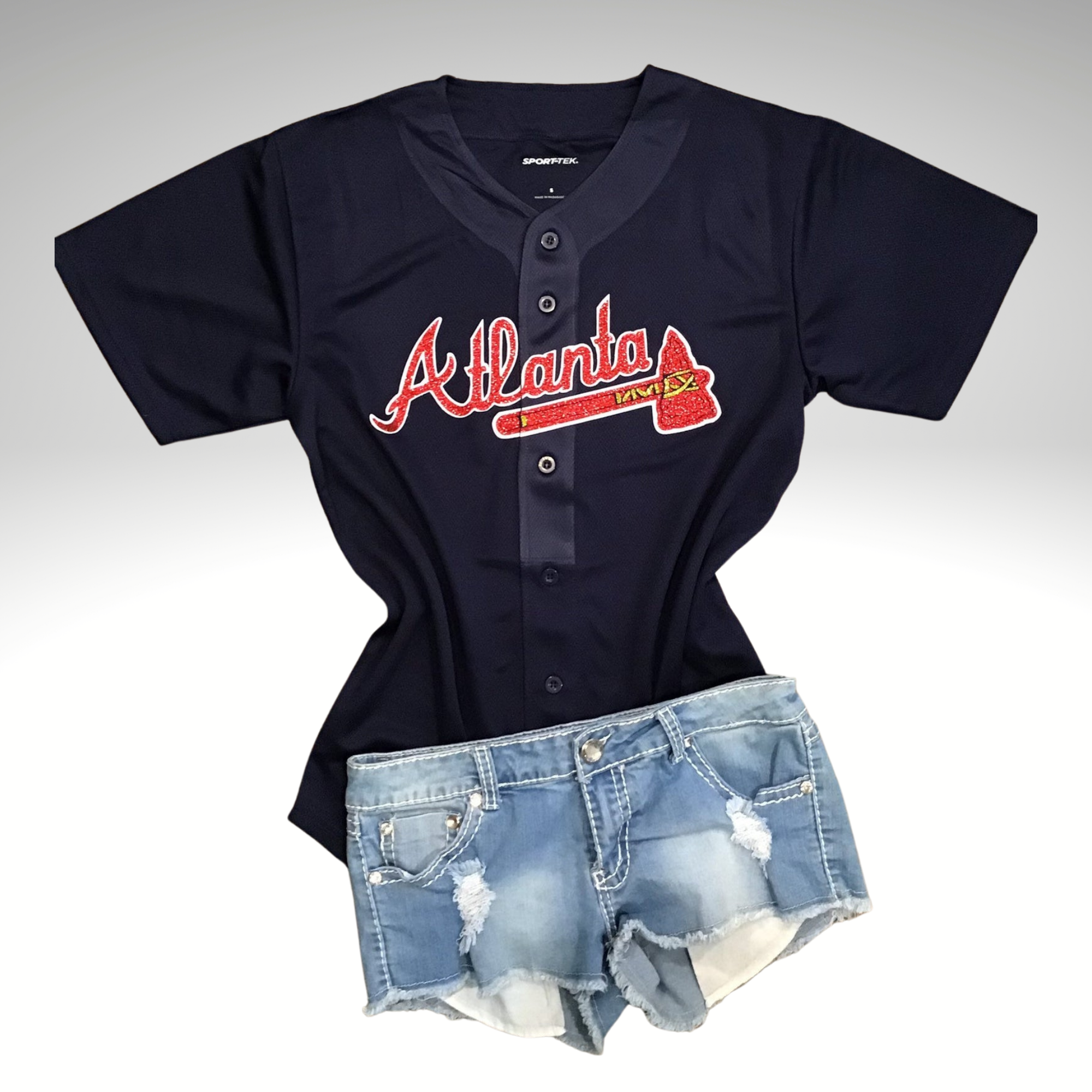Lulu Grace Designs Boston Red Sox Inspired Baseball Jersey Navy: Baseball Fan Gear & Apparel for Women and Kids Youth/Toddler Tee / M