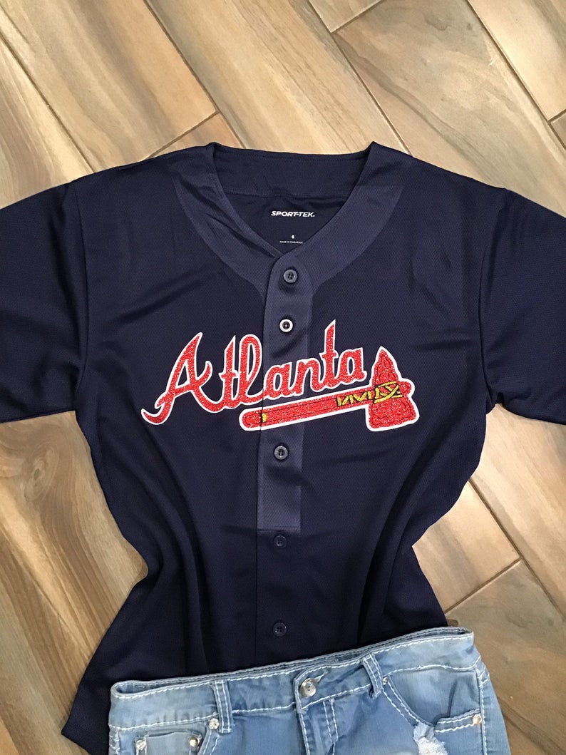 Lulu Grace Designs Atlanta Braves Inspired Baseball Jersey