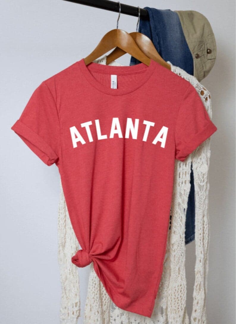 Boston Varsity Style Red with Black Text V-Neck T-Shirt