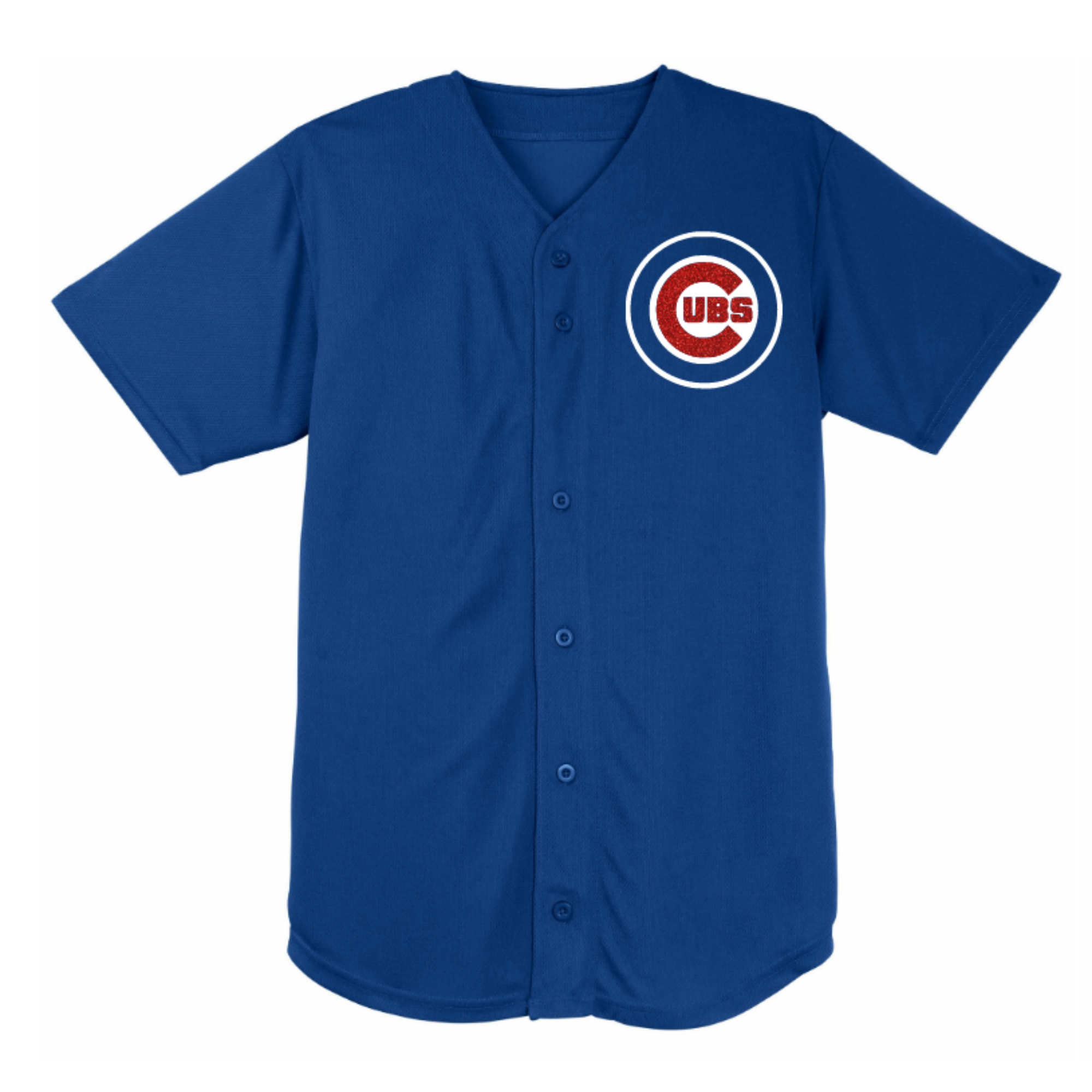 Lulu Grace Designs Chicago Cubs Inspired Baseball Jersey: Baseball Fan Gear & Apparel for Women L / Unisex Button Down Jersey
