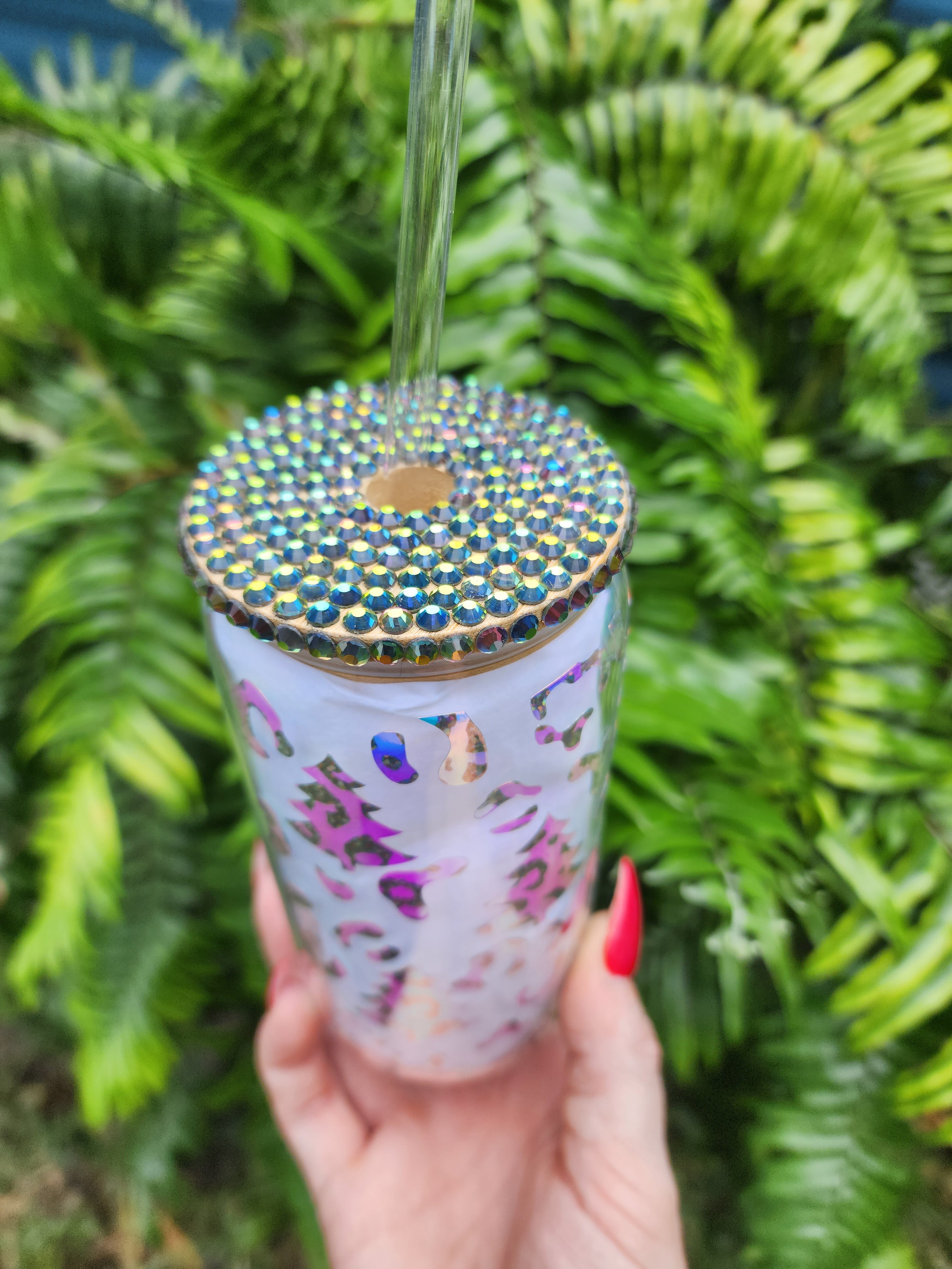Packers Personalized Glitter Tumbler With Straw