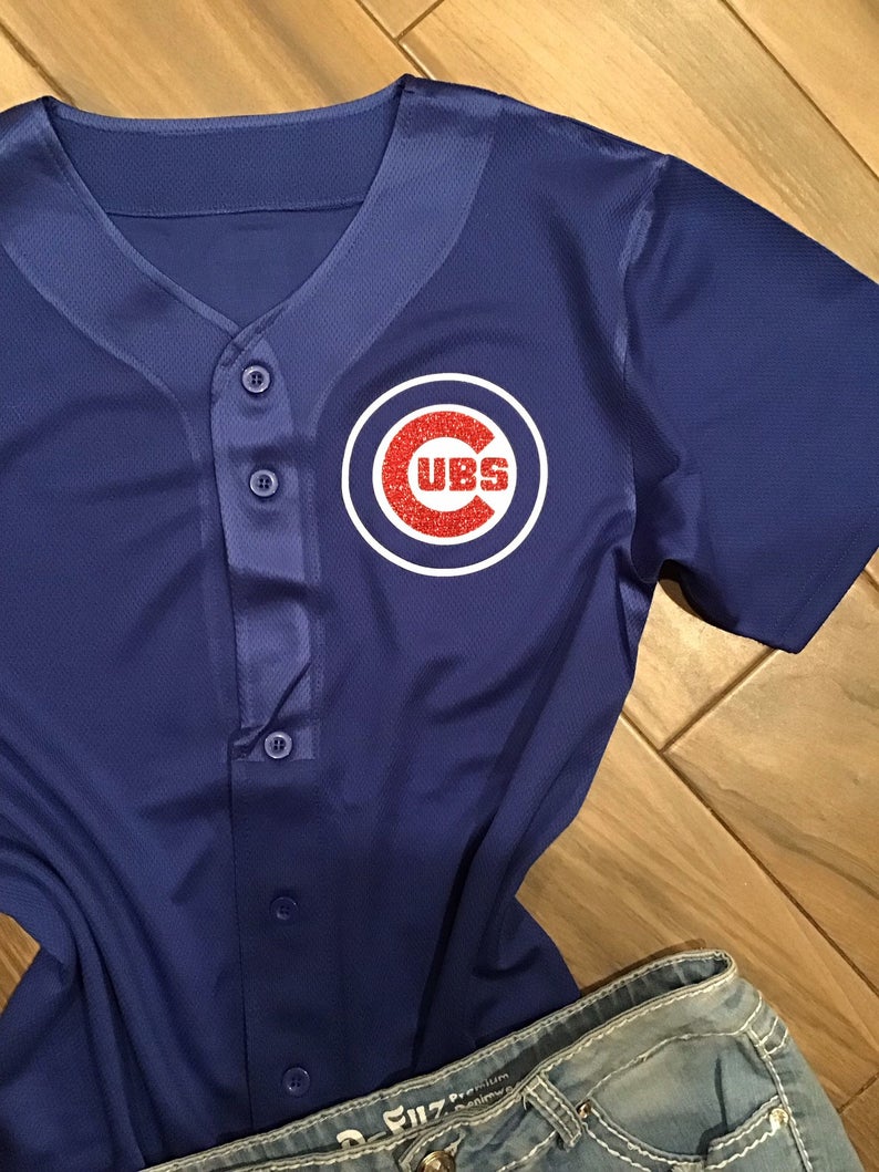 True Fan Chicago Cubs Jersey Size XL Blue Gray Red