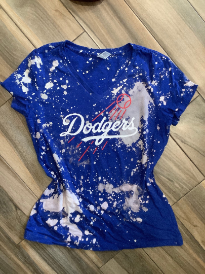 LA Dodgers Distressed Bleached Tee: Baseball Fan Gear & Apparel