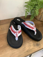 Custom Baseball Glitter Flip Flops