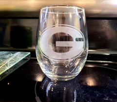 Etched Georgia Bulldogs Stemless Wine Glass