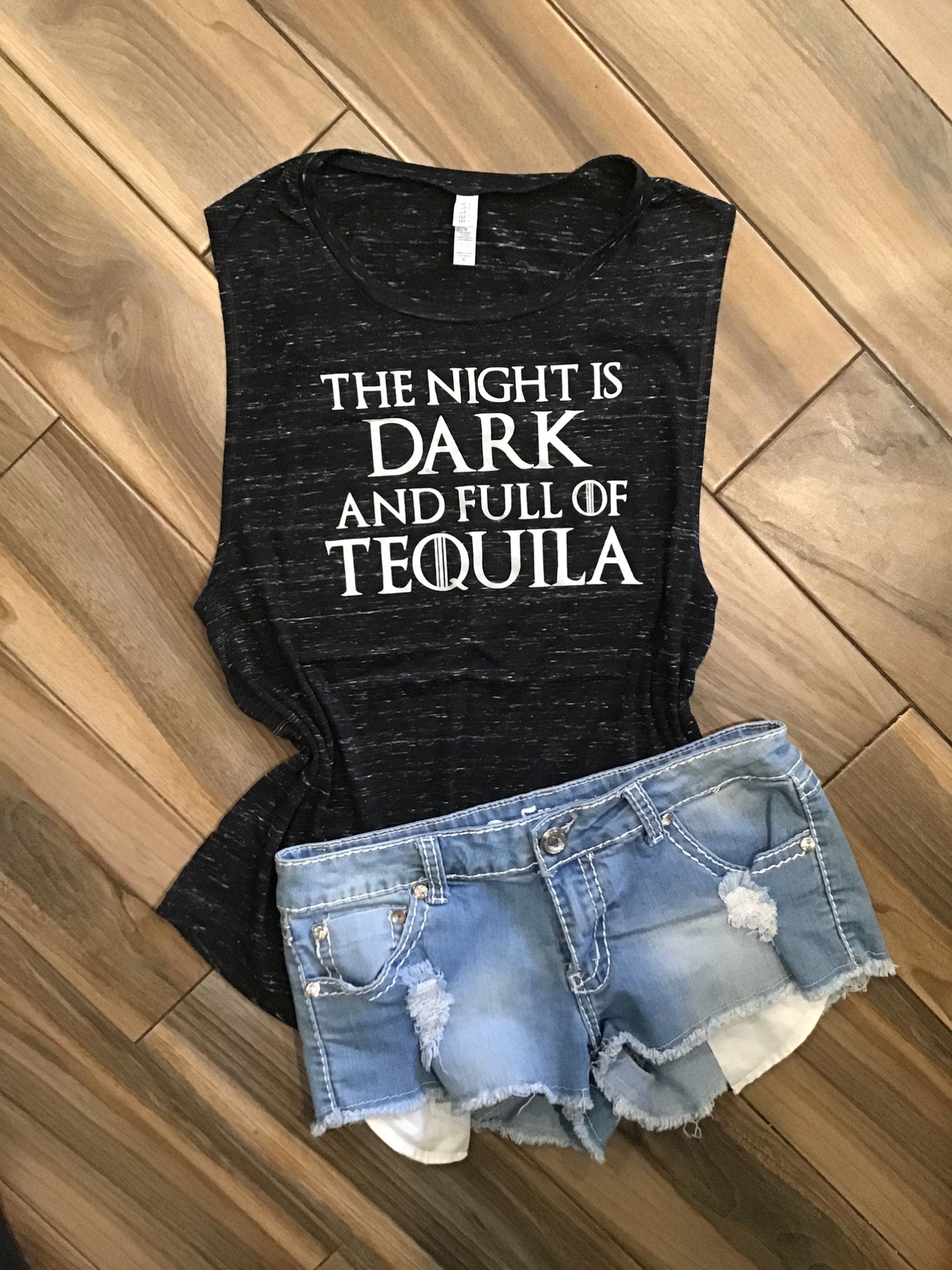 This Night is Dark and Full of Tequila Shirt / Funny Tequila Shirt / Vacation Tee / Thrones Drinking Tee / Tequila Tee