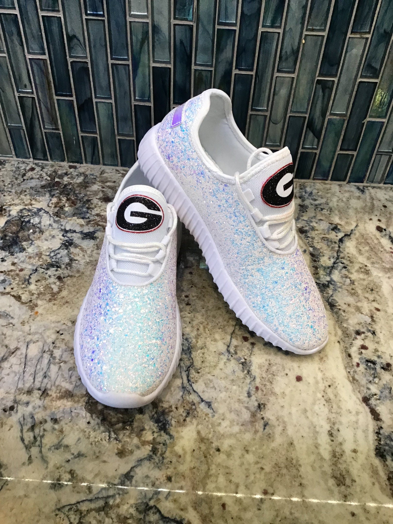 Rhinestone Embellished Georgia Bulldogs Low Top Sneakers: College Football Fashion Sneakers for Women 7