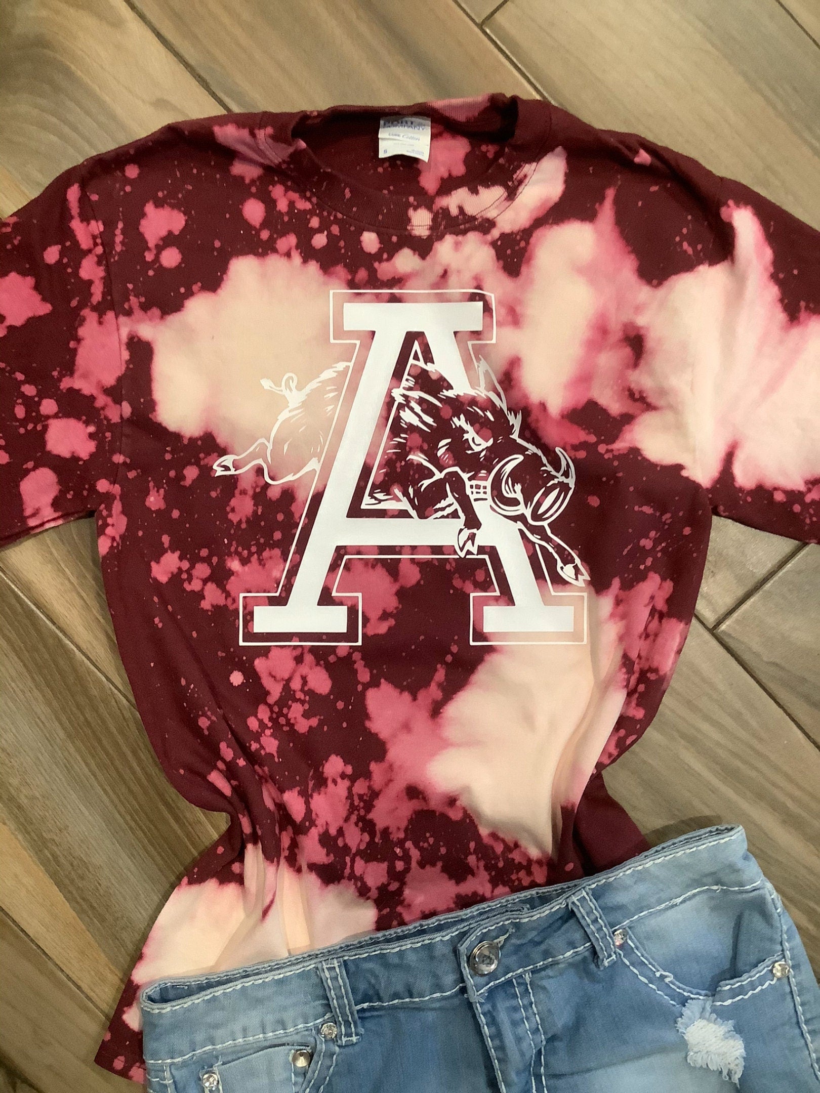 Arkansas Razorbacks Bleached Shirt