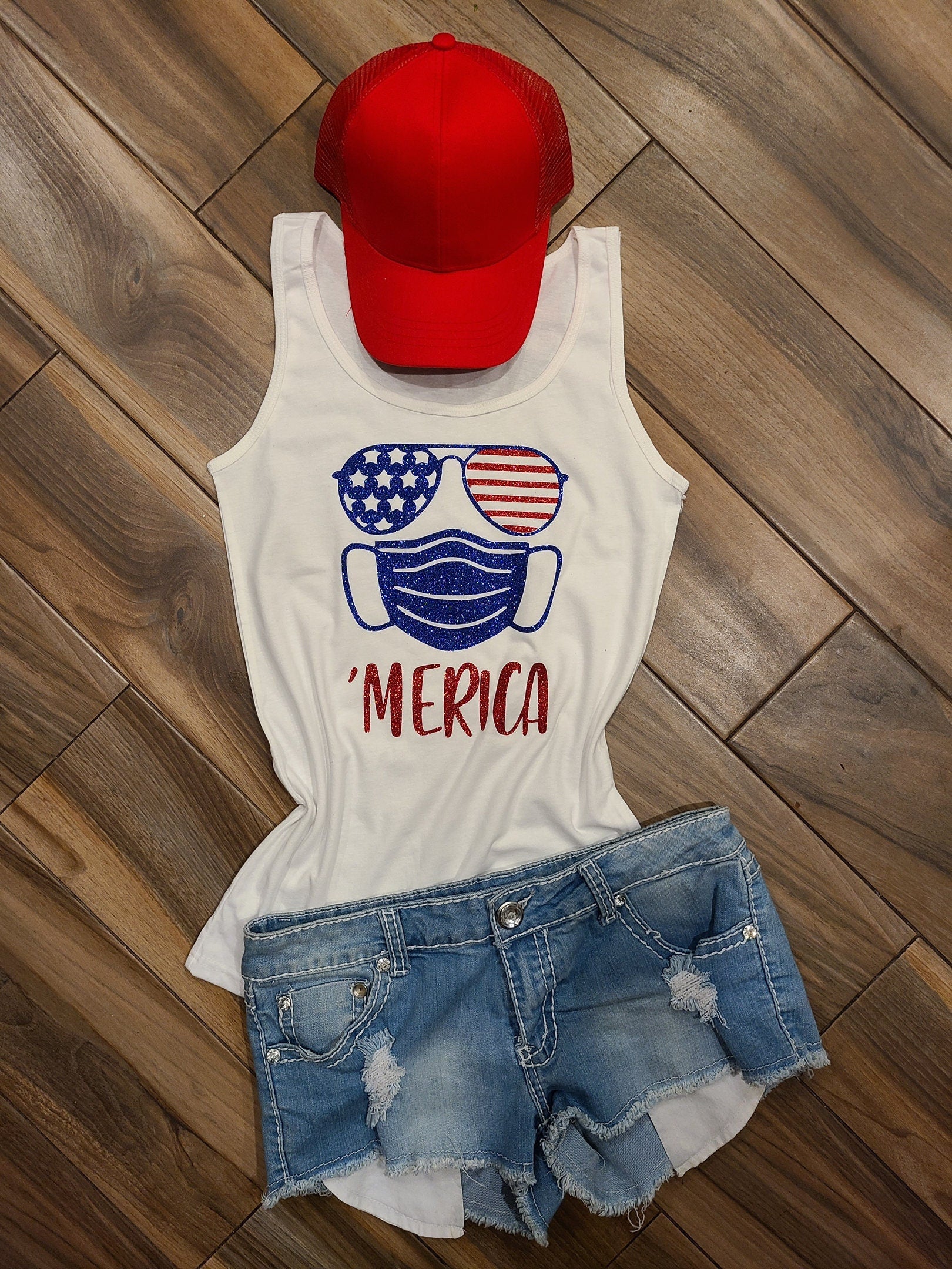 USA Patch Short Sleeve Shirt - Kids 4th of July Tee, 4T