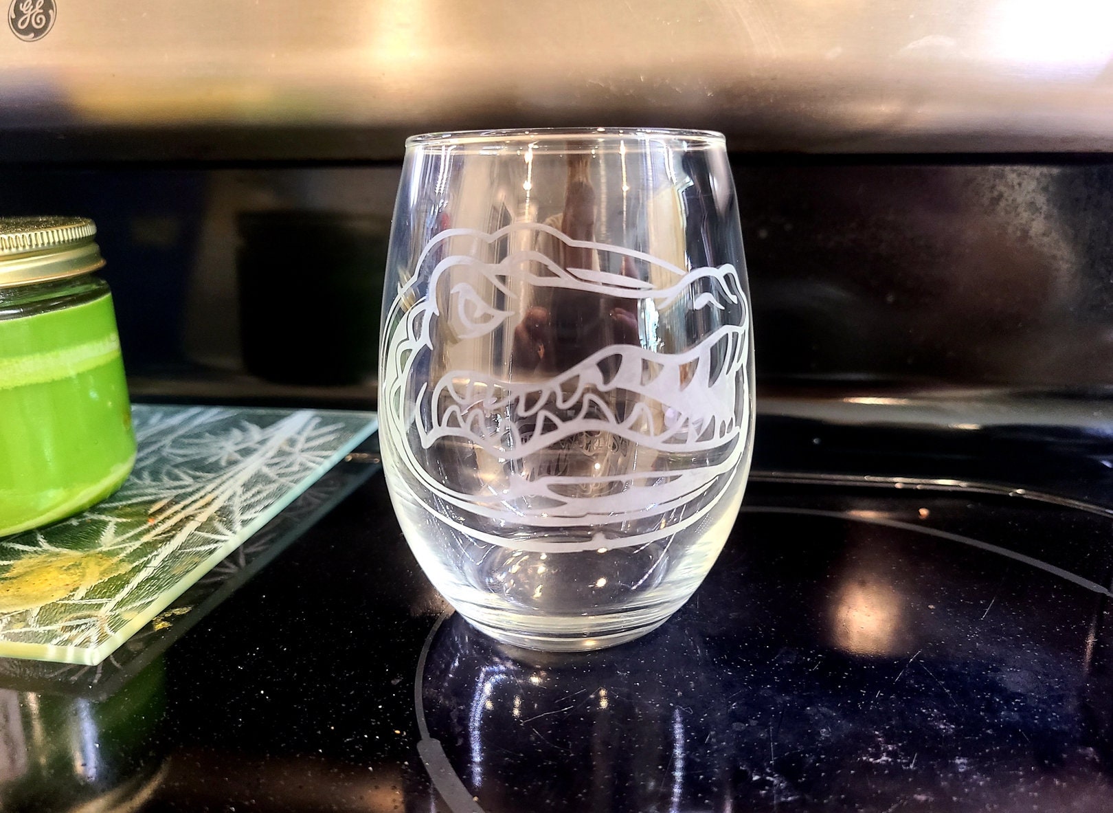 Etched Florida Gators Stemless Wine Glass