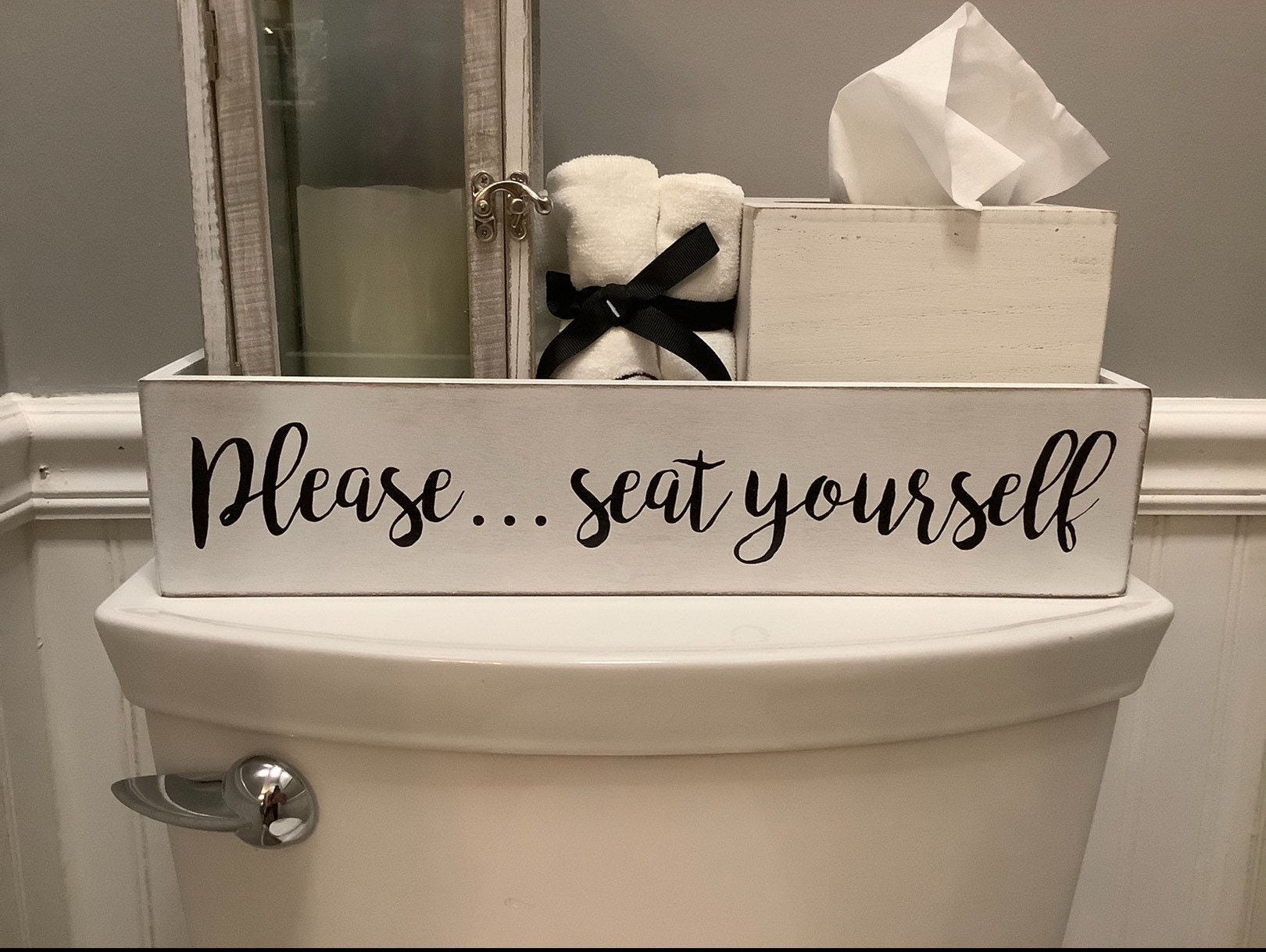 Please Seat Yourself Toilet Topper