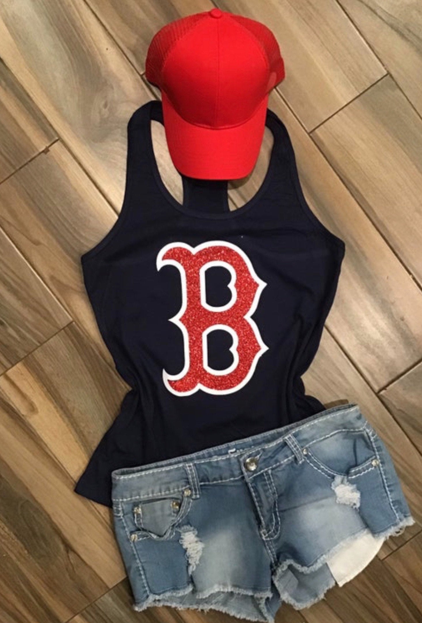 Boston Red Sox Inspired Glitter Shirt or Tank Top: Baseball Fan Gear &  Apparel for Women – LuLu Grace