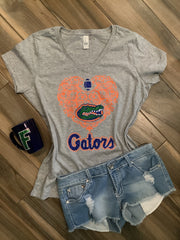 Florida Gators Heart Glitter Shirt