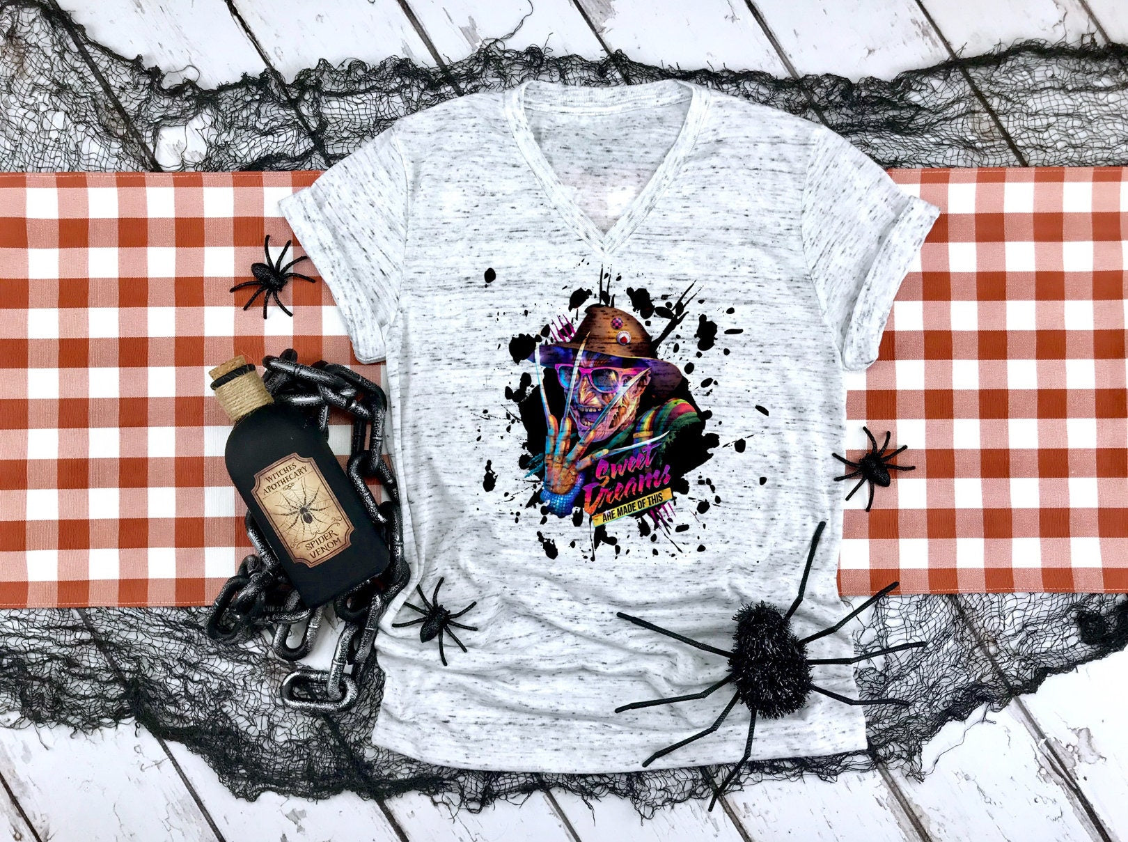 Sweet Dreams Are Made of This Freddy Krueger Halloween Marbled Shirt